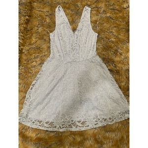 Mini silver lace dress - Venus size S